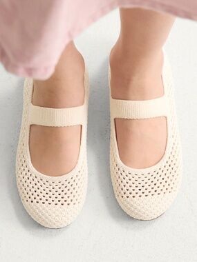 Rothy's The Kids Mary Jane White Open Knit Size 13 | Like New w/ Box